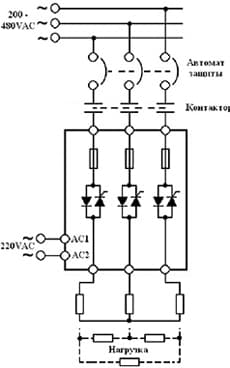 Схема подключения трехфазных тиристорных регуляторов.jpg